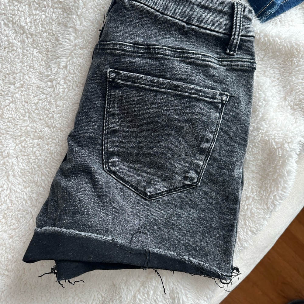 Distressed Black Denim Shorts - Picture 3 of 9